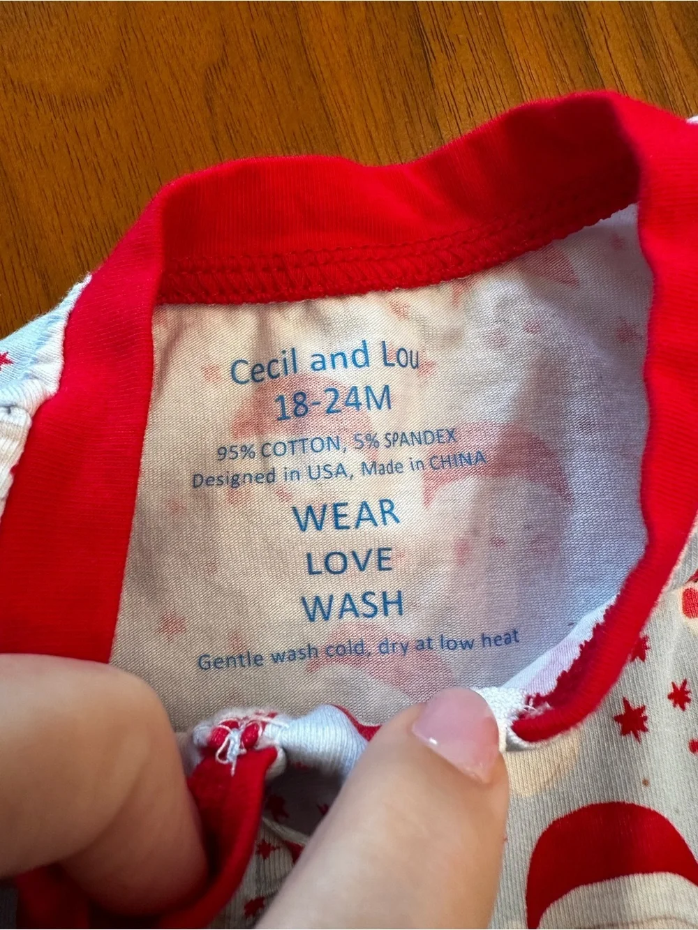 Cecil and Lou Santa Print Holiday Pajama One-Piece Boys size 18-24 months